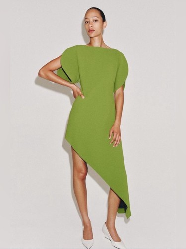 Zara chartreuse asymmetrical - chartreuse,